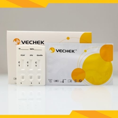 FCoV + FPV + GiardiaのLambliaの抗原コンボの急速なテスト カセット糞便の標本